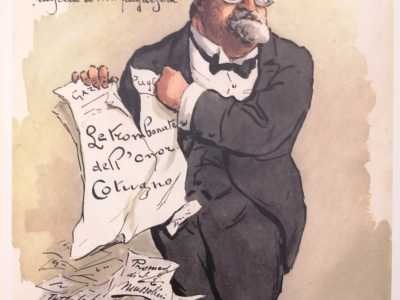 Del 1923 � quella che ritrae il ministro Giovanni Gentile affiancato da tanti fogli di promesse politiche non mantenute, tra cui il mancato avvio della costruzione dell�Universit� di Bari